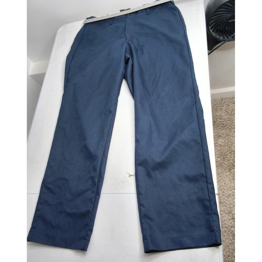 Red Kap Men's Work Pants Size 34 Navy Blue PT20NV0 Industrial Flat Front Twill
